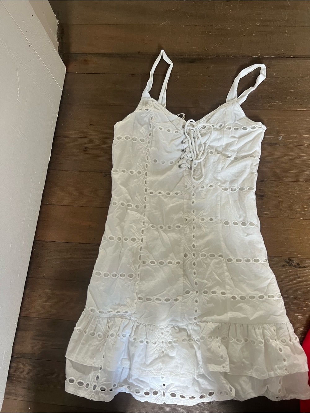 Cloud 10 White Eyelet Lace-Up Sundress